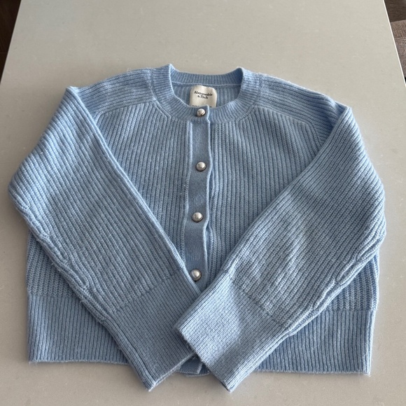 Abercrombie & Fitch Blue Cardigan with Pearl Buttons - Picture 2 of 4